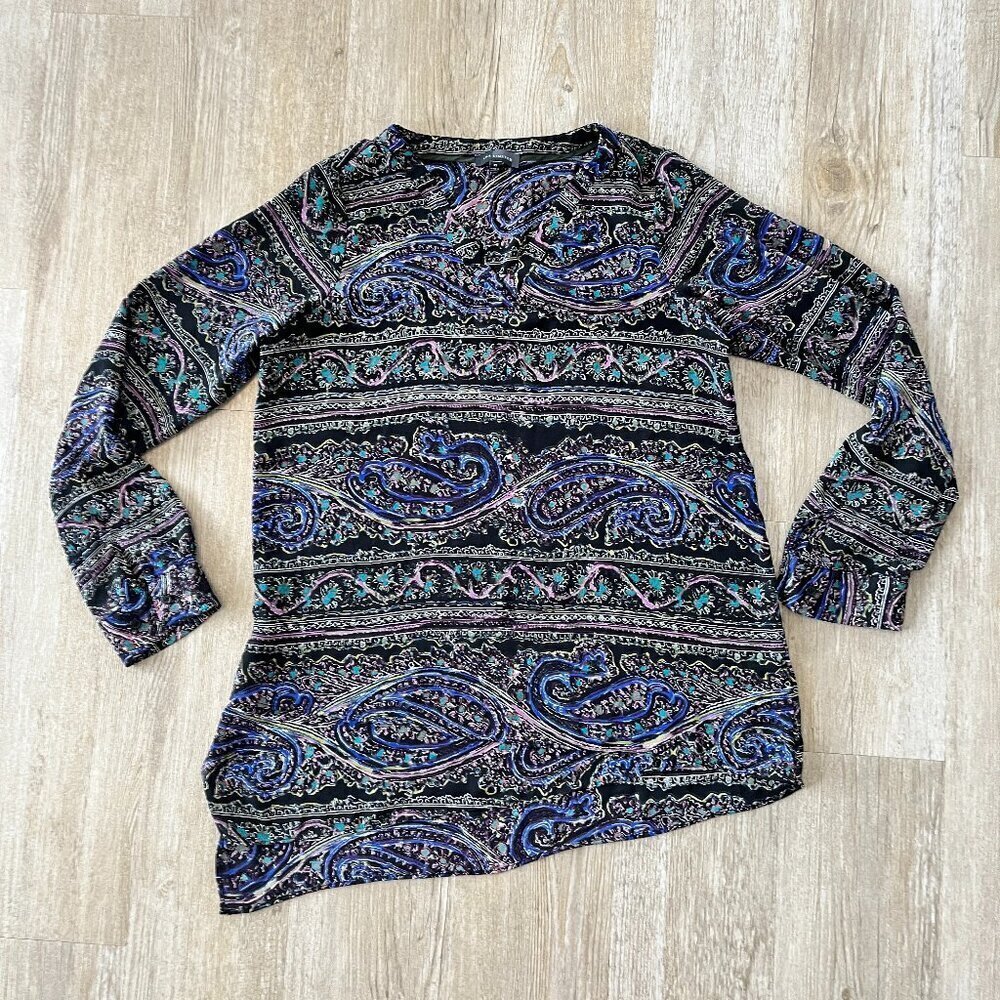 Womens The Limited Blue Printed Blouse Tunic - XS